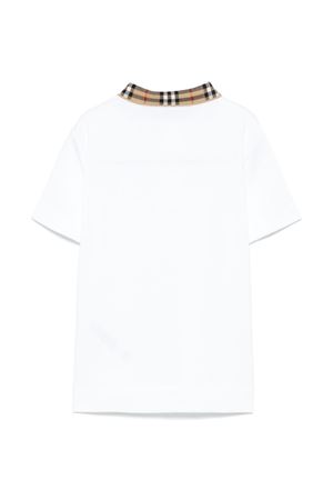 white polo shirt BURBERRY KIDS | 8105571A1464